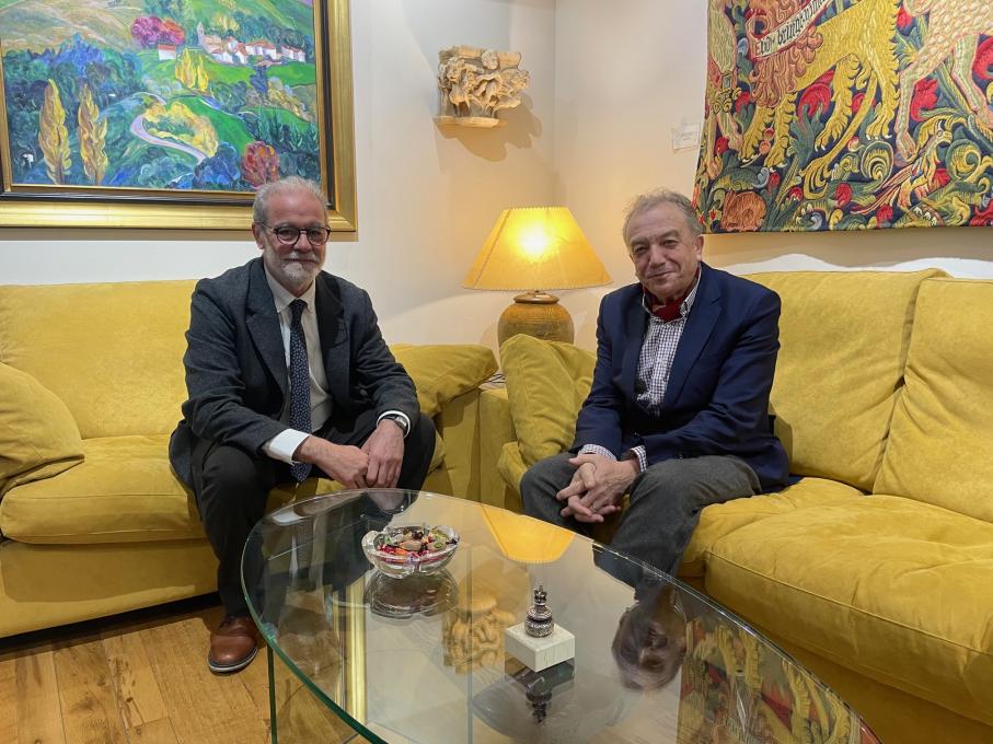 Cabeza y Lacosta, durante la reunión de esta mañana.